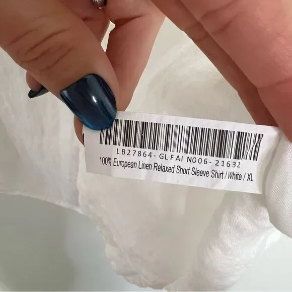 Quince Men's 100% European Linen Relaxed Short Sleeve Shirt White XL - Picture 7 of 7